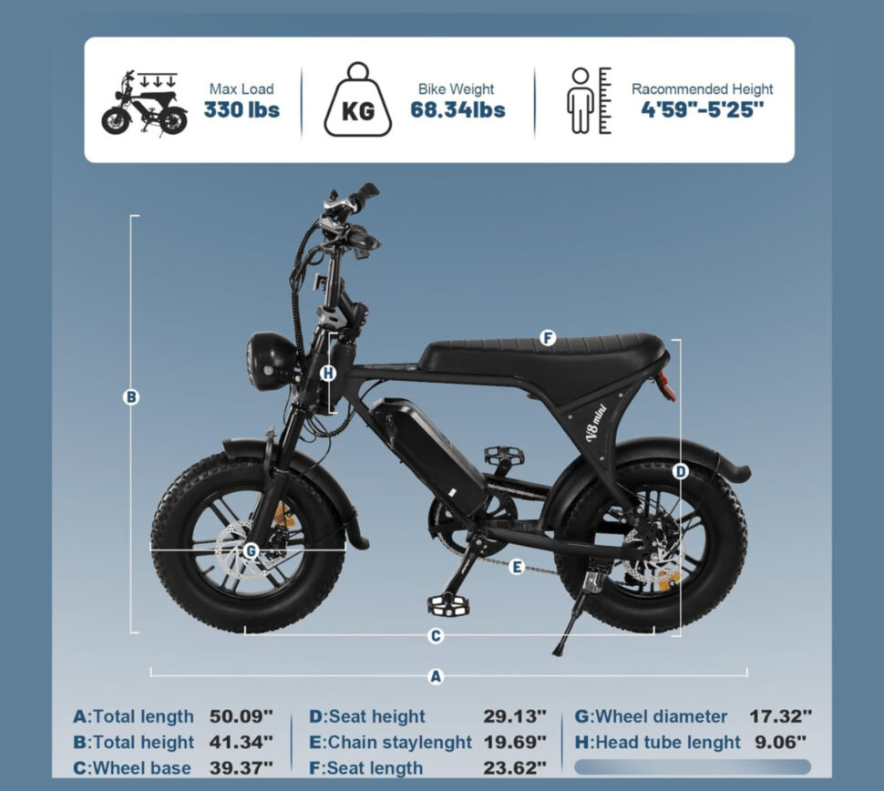 CRUZZER V8 Mini Electric Bike